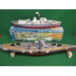 Detailed plastic model of a WWII Flower Class Corvette constructed from a Revell 1:72 scale kit -