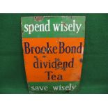Enamel advertising sign for Brooke Bond Dividend Tea, Spend Wisely, Save Wisely,