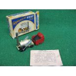 Boxed Bembros Qualitoy diecast model of Stephenson's Rocket with tender - 4" long with informative