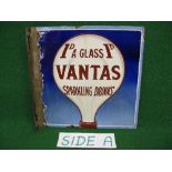 Double sided enamel advertising sign for Vantas Sparkling Drinks 1D A Glass,