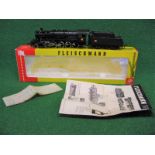 Fleischmann HO scale 2-10-0 steam locomotive and tender in all over black livery with Mulhouse