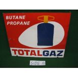 Heavy double sided enamel sign with mounting hole protectors for Total Gaz, Butane, Propane,