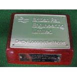 Advanced Passenger Train - 6" x 4" works plate for British Rail Engineering Ltd,