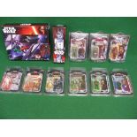 Box of 21st century boxed Star Wars items to include: nine Kenner figures,