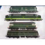 Four OO scale BR green liveried diesel locomotives to comprise: Hornby Class 29 BoBo D6110,