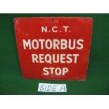 Double sided enamel sign NCT Motorbus Request Stop (Nottingham City Transport),