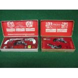 Two boxed miniature firearms sets by BCM Company Derby Ltd containing: three pirate flintlocks,