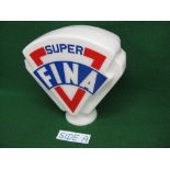 Super Fina glass petrol pump globe - 19" tall x 19" at widest point (one side has crack through the