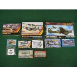 Ten boxed plastic model aircraft kits from Airfix, Matchbox, Novo,