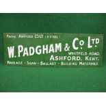 Small enamel sign for W Padgham & Co.