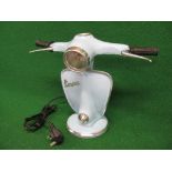 Working desk lamp with on/off lead switch in the form of Vespa handle bars and leg shield,
