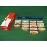 Boxed Triang/Hornby R666 articulated motor-rail car transporter with sixteen boxed Minic cars: four