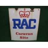 Double sided enamel sign for RAC Caravan Site,