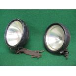 Two 8" dia Lucas headlamps with black 6" deep bowls,