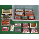 Seventeen boxed bus, tram and fire engine models by EFE, Corgi Classics,