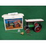 Boxed Mamod steam tractor complete with steering column,