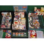 Three crates of boxed and loose loft find Lego from 1960's/1970's/1980's including vehicles,