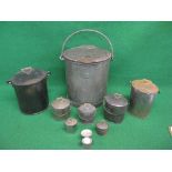 Collection of dairy lidded pails of various volumes from 10 quart by Lister of Dursley,