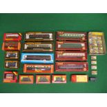 Quantity of OO boxed rolling stock to comprise: eight coaches and seven wagons from Hornby,