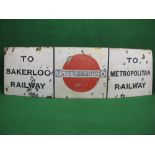 Large pre-war enamel sign featuring the word Underground, white letters on black panels,