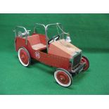 Modern folded steel Fire Department pedal car with bell,