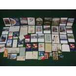 Box of mid 20th century sea and air travel ephemera to include air show and destination guides,