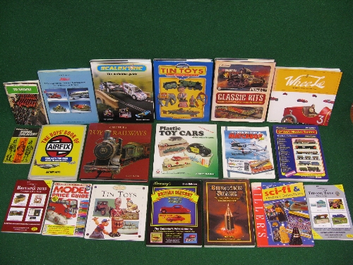 Box of collectors books and price guides for toys, kits, si-fi, model trains, soldiers,