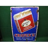 Large enamel sign for Craven A Virginia Cigarettes, Made Specially To Prevent Sore Throats,