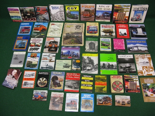 Box of approx forty five mostly hardback books on railway, trucks,