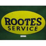 Elliptical enamel garage forecourt sign for Rootes Service,