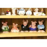 Set of five Wade ceramic Natwest Pig money boxes