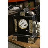 Early 20th century slate and marble bracket clock with two train movement