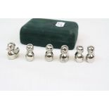 Boxed Set of Six White Metal Menu / Place Name Holders in the form of Ducks