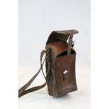 Early 20th century Military Leather Cartridge Magazine / Banana Clip Case with Shoulder Strap