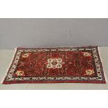 Iranian Wool Red Ground Rug, 152cms x 101cms