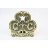 Vintage girl guides brass staff top