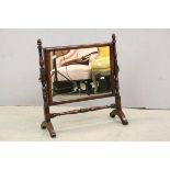 19th century Swing Mirror on Turned Spindle Frame, 60cms high x 55cms wide