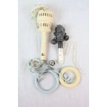 Hallmarked Silver & mother of Pearl baby rattle in the form of Pierrot, a carved Horn example with