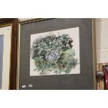 Anne Rea painter and illustrator, a botanical watercolour of wild flowers and fauna signed and dated