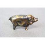 Brass cased vesta in the form of a pig