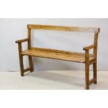 Victorian pine railway bench seat