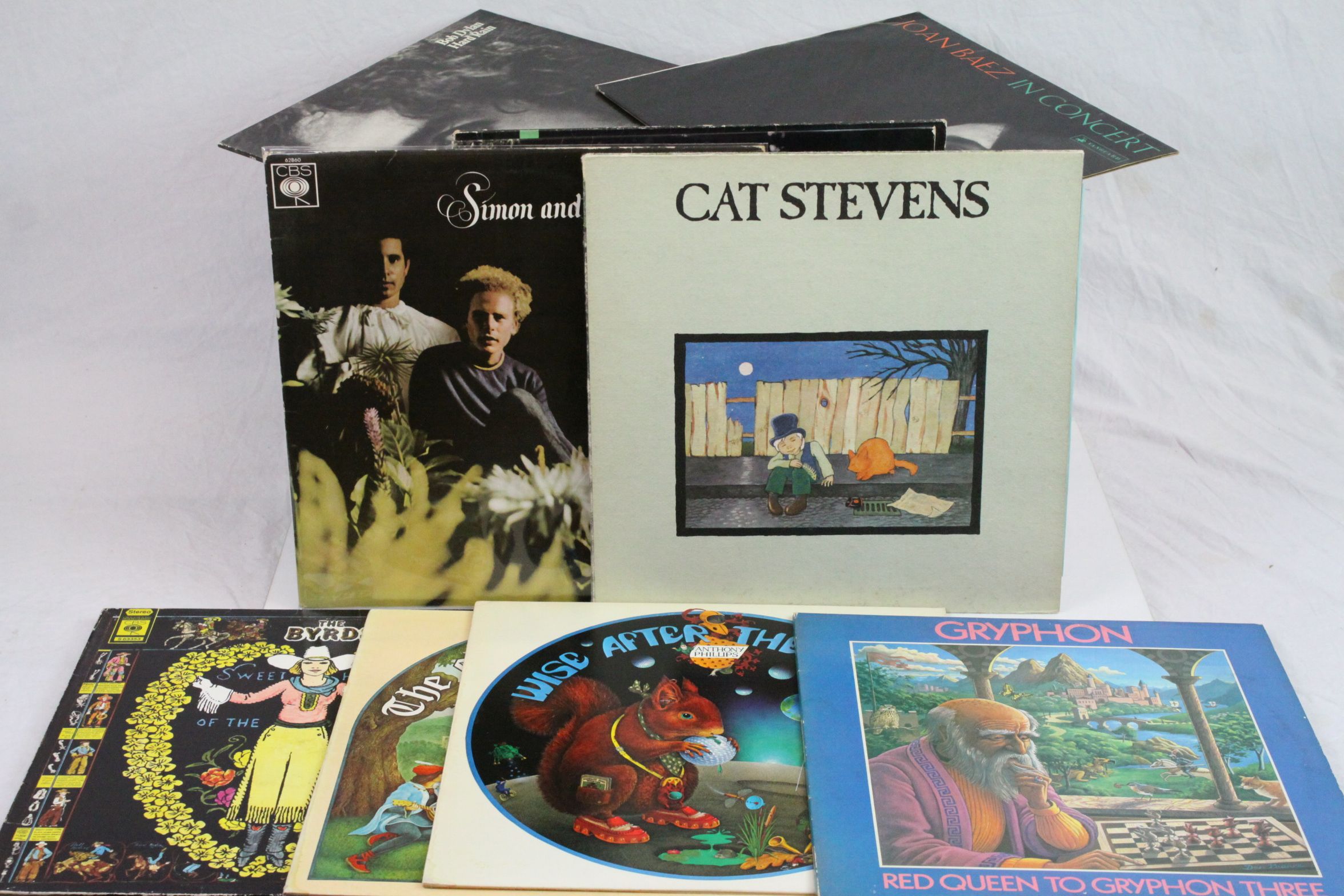 Vinyl - A collection of approximately 30 x mainly Folk LP's to include Cat Stevens, The Byrds,