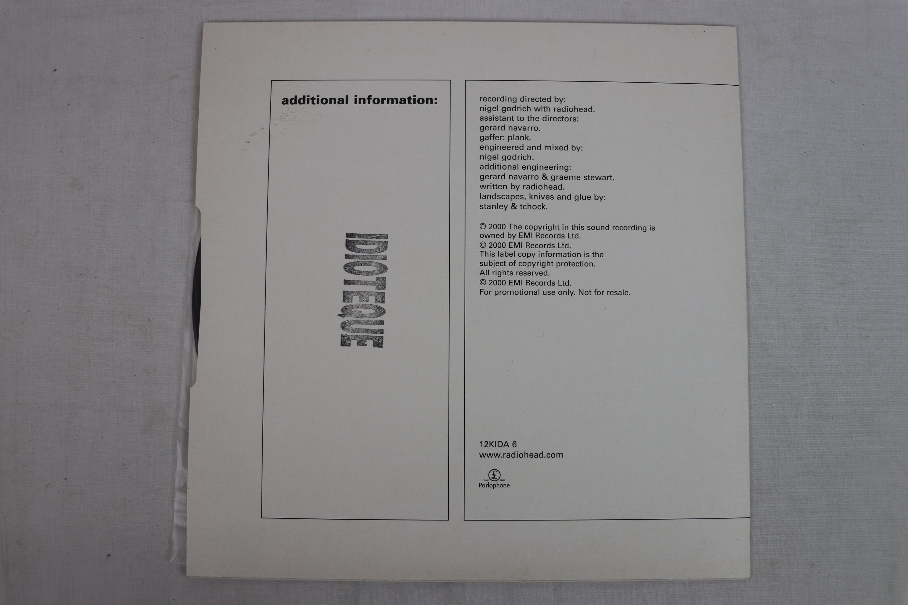 Vinyl - Radiohead Idioteque test pressing on Parlophone 12KIDA6 vg++ - Image 4 of 5