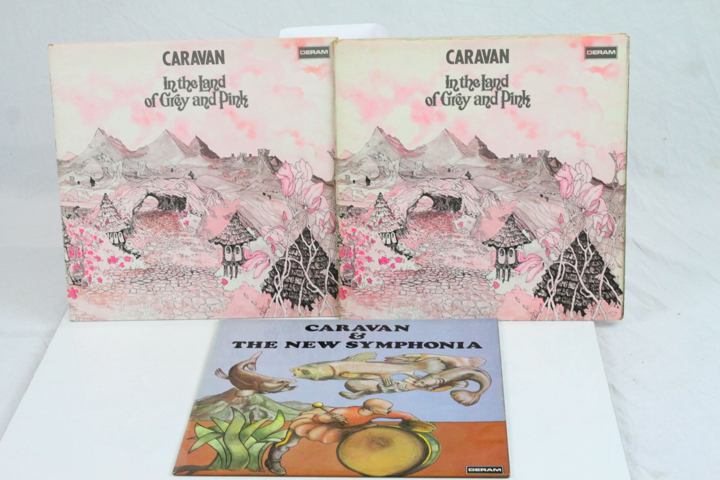 Vinyl - 7 x Caravan LPs to include In The Land of Grey and Pink x 2 (one with brown/white label, one - Image 2 of 4