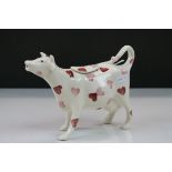 Emma Bridgewater ceramic Cow Creamer with Heart design, stands approx 14cm