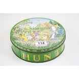 Huntley & Palmer biscuit Tin with Rude image, approx 20.5cm diameter