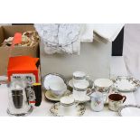 An Art Deco Crown Ducal teaset plus other ceramics and a boxed pewter tankard