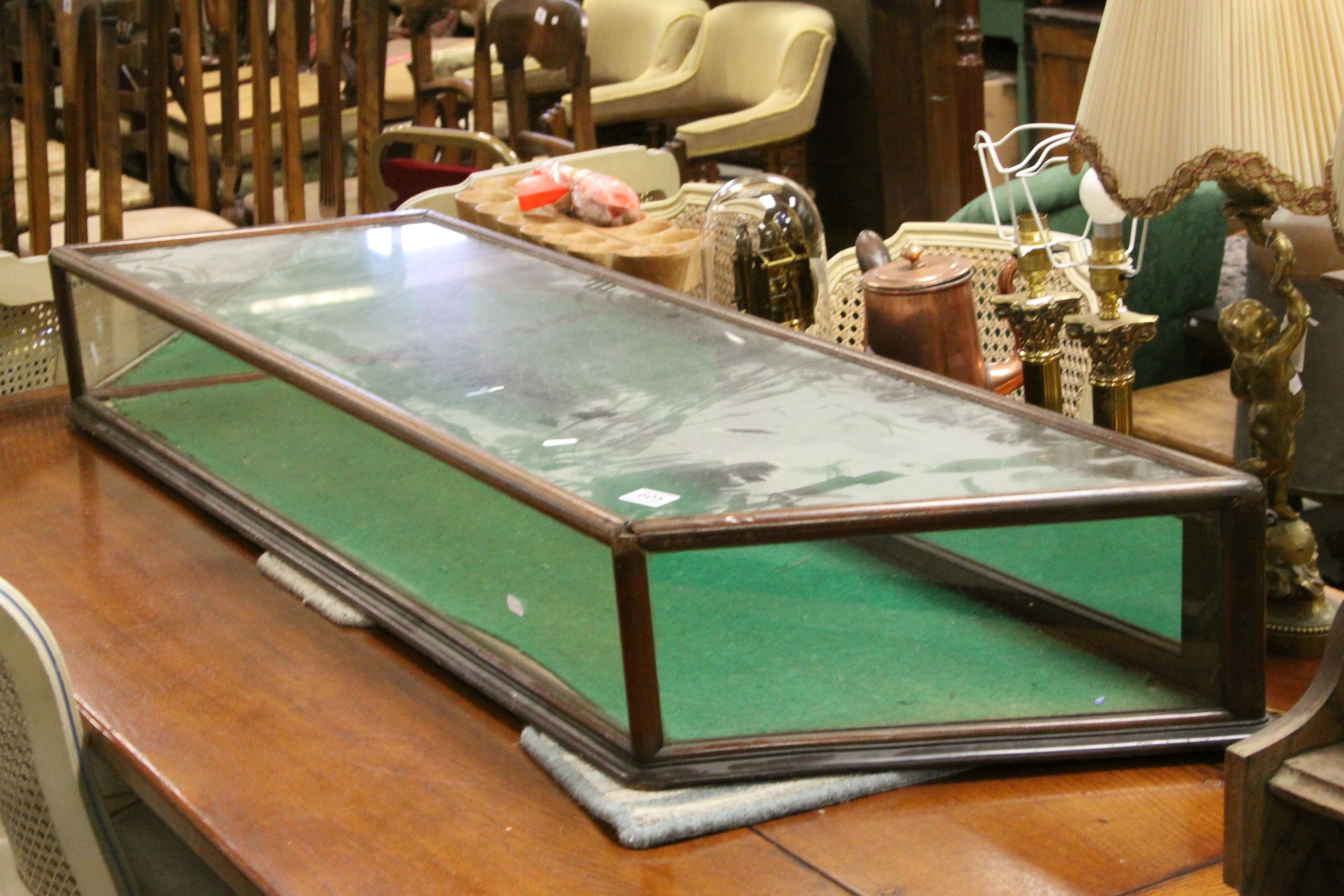 Victorian Table Top Display Cabinet with Glazing to Top and Three Sides, Twin Doors to back,