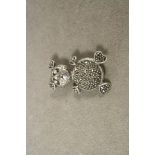 Silver teddy bear brooch