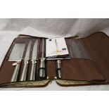 Cased set of Stainless Steel Kitchen Knives by "Waltmann Und Sohn"